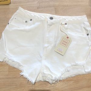 White denim shorts